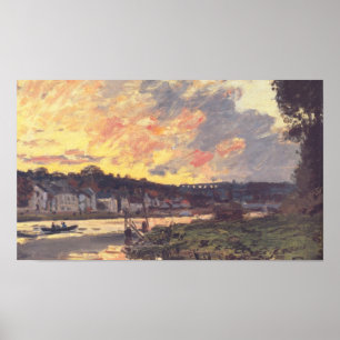 The Seine at Bougival in the Evening Poster