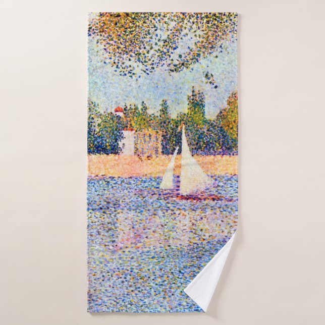 The Seine at La Grande Jatte, Seurat Bath Towel (Bath Towel)