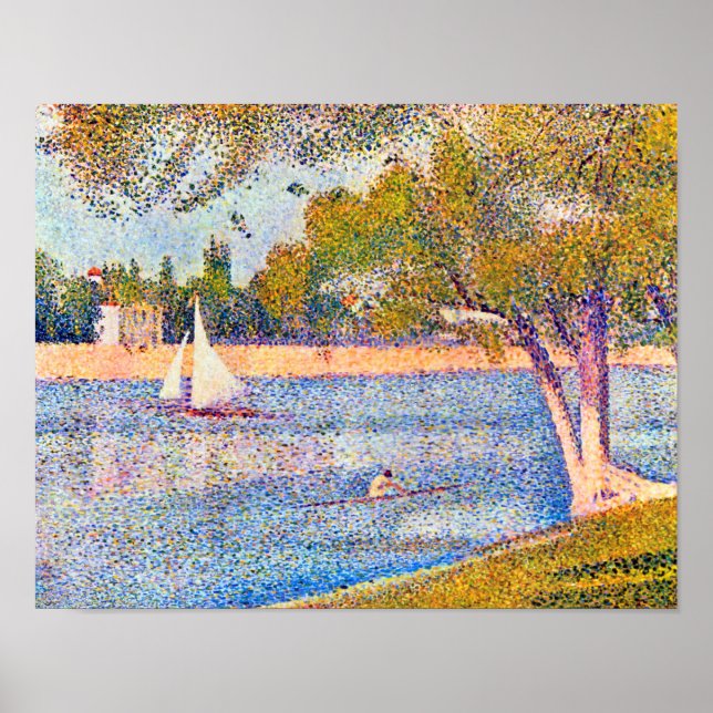 The Seine at La Grande Jatte, Seurat Poster (Front)