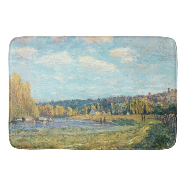 The Seine at Saint-Cloud Alfred Sisley   Bath Mat (Front)