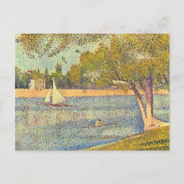 The Seine at the Grand Jatte, Spring by Seurat Postcard (Front)