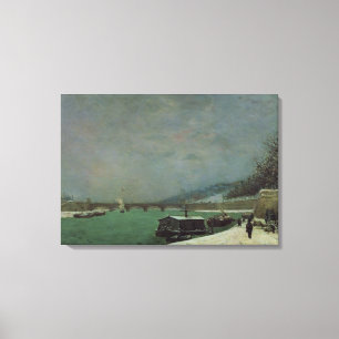 The Seine at the Pont d'Iena, Winter, 1875 Canvas Print