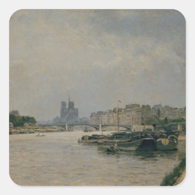 The Seine from the Quai de la Rapee Square Sticker (Front)