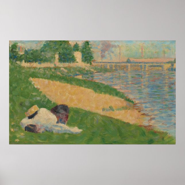 The Seine with Clothing on the Bank Poster (Front)