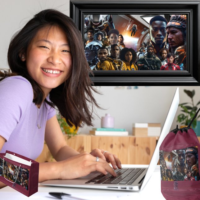 The Sekhmet Crew  Throw Blanket (Get the full "Sekhmet Starship" collection at  https://bit.ly/BlackFutureZazzle)