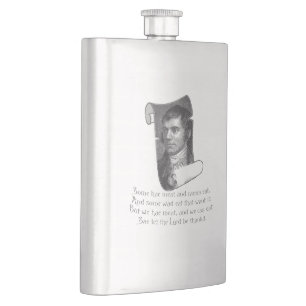 The Selkirk Grace Burns Night Supper Prayer Grey Hip Flask