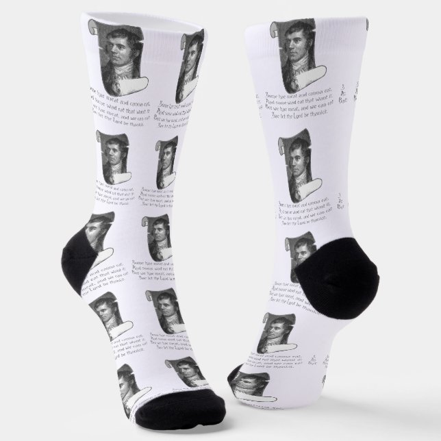 The Selkirk Grace Burns Night Supper Prayer Grey Socks (Angled)