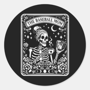 The Sell Mum Tarot Card Skeleton Coffee Mothers Da Classic Round Sticker