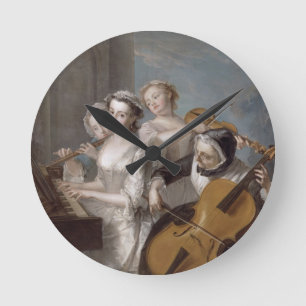 The Sense of Hearing, c.1744-7 (oil on canvas) Round Clock