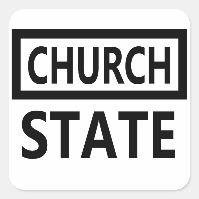 The Separation of Church and State - 1st Amendment Square Sticker (Front)