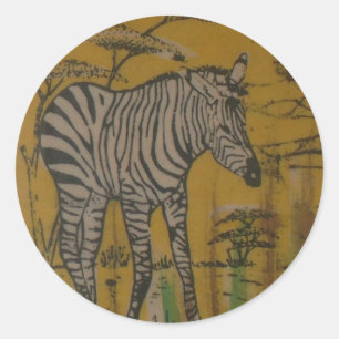 The Serengeti Spirit: Zebra Grazing in the Mara Classic Round Sticker