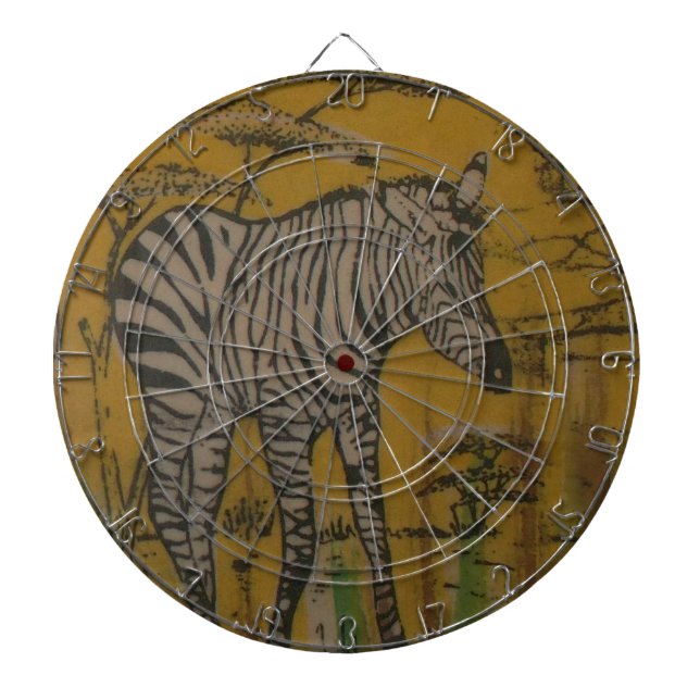 The Serengeti Spirit: Zebra Grazing in the Mara Dartboard (Front)