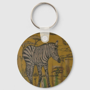 The Serengeti Spirit: Zebra Grazing in the Mara Key Ring