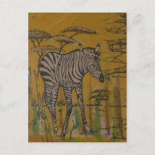 The Serengeti Spirit: Zebra Grazing in the Mara Postcard