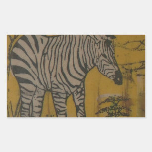 The Serengeti Spirit: Zebra Grazing in the Mara Rectangular Sticker