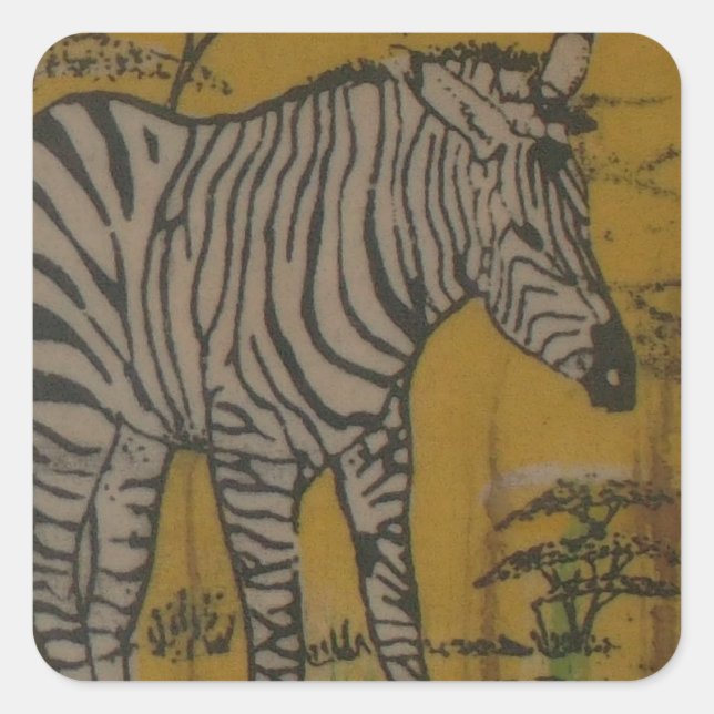 The Serengeti Spirit: Zebra Grazing in the Mara Square Sticker (Front)