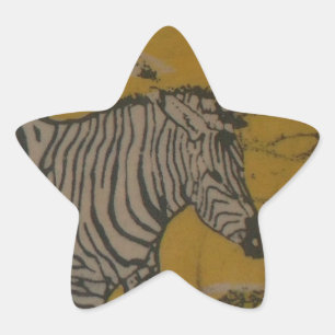 The Serengeti Spirit: Zebra Grazing in the Mara Star Sticker