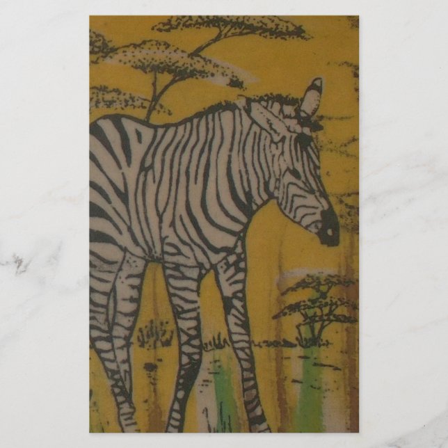 The Serengeti Spirit: Zebra Grazing in the Mara Stationery (Front)