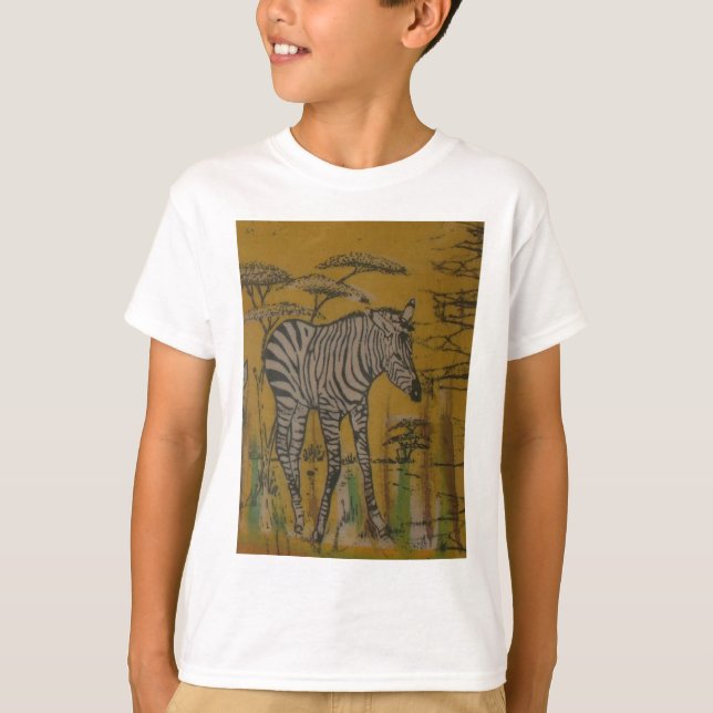 The Serengeti Spirit: Zebra Grazing in the Mara T-Shirt (Front)