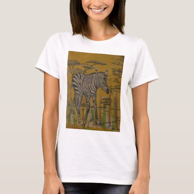The Serengeti Spirit: Zebra Grazing in the Mara T-Shirt (Front)