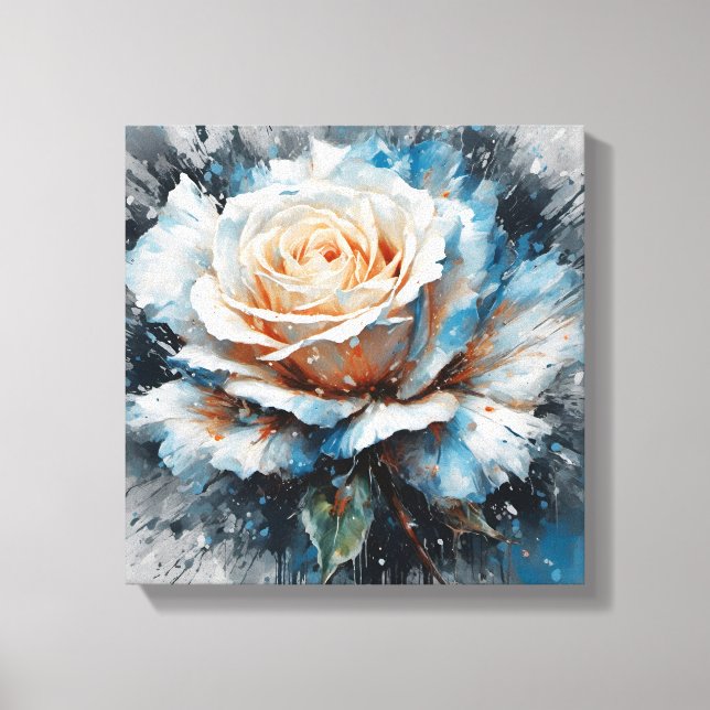 The Serenity of White and Blue Canvas Print (Front)