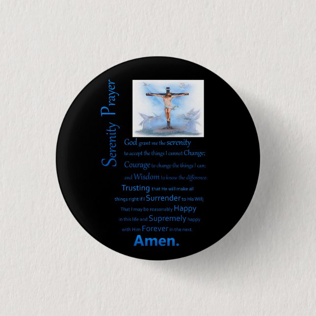 The Serenity Prayer B.C 3 Cm Round Badge (Front)