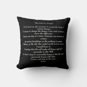 The Serenity Prayer Black Cushion