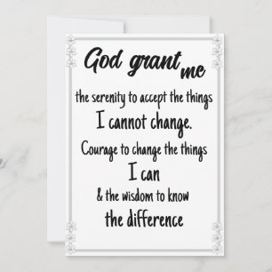 The Serenity Prayer Card