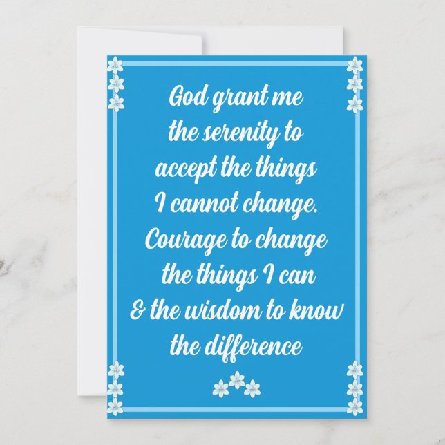 The Serenity Prayer Card (Front)