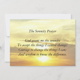 The serenity prayer card