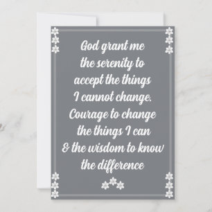 The Serenity Prayer Card