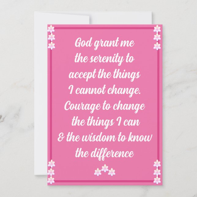 The Serenity Prayer Card (Front)