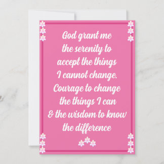 The Serenity Prayer Card