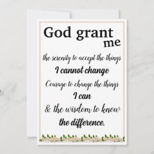 The Serenity Prayer Card