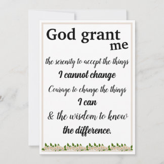 The Serenity Prayer Card