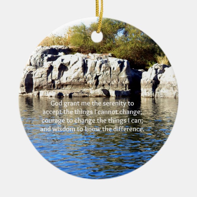 The Serenity Prayer Ceramic Tree Decoration (Front)