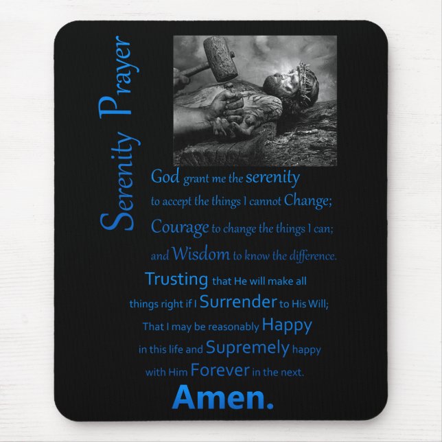 The Serenity Prayer Hammer Mouse Mat (Front)