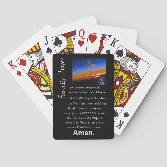 The Serenity Prayer In Space Playing Cards (Back)