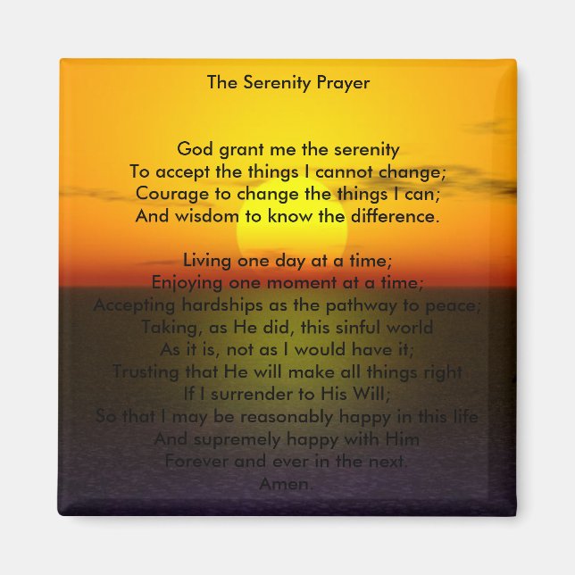 The serenity prayer magnet (Front)