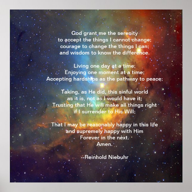 The Serenity Prayer Poster (Front)