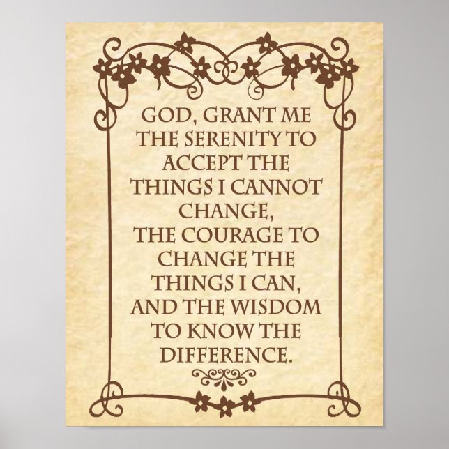 THE SERENITY PRAYER POSTER (Front)