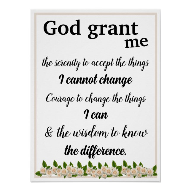 The Serenity Prayer Poster (Front)