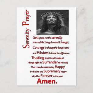 The Serenity Prayer Red Postcard