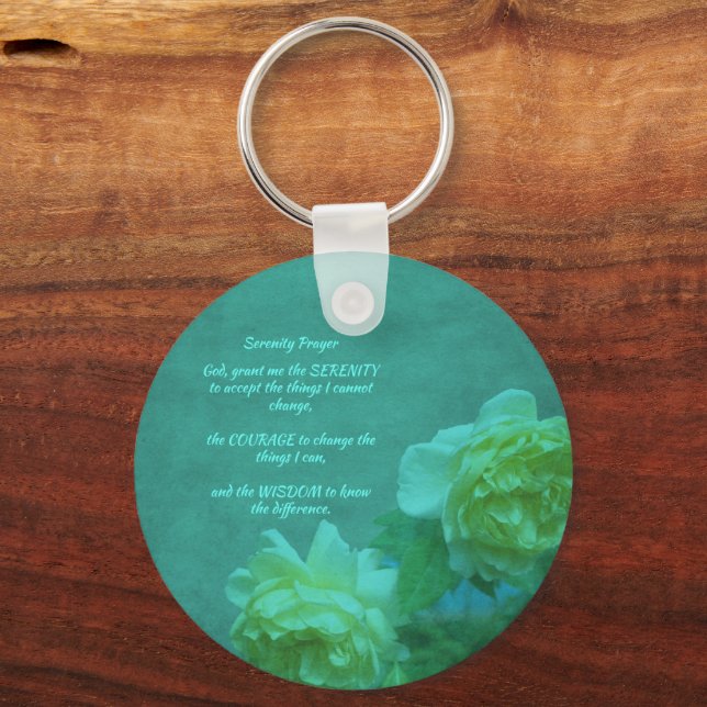 The Serenity Prayer Roses Inspirational         Key Ring (Front)