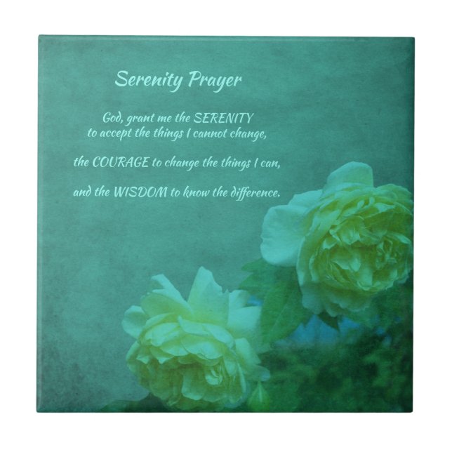 The Serenity Prayer Roses Inspirational      Tile (Front)