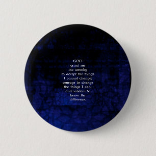 The Serenity Prayer With Blue Background 6 Cm Round Badge
