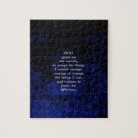 The Serenity Prayer With Blue Background