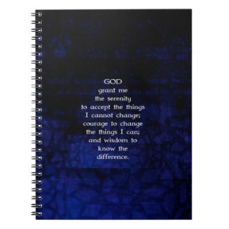 The Serenity Prayer With Blue Background Notebook