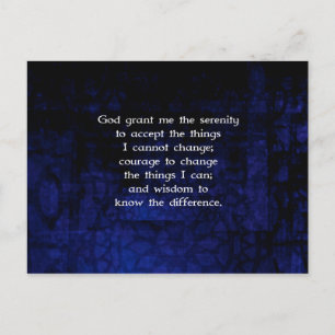 The Serenity Prayer With Blue Background Postcard