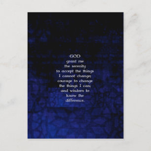 The Serenity Prayer With Blue Background Postcard